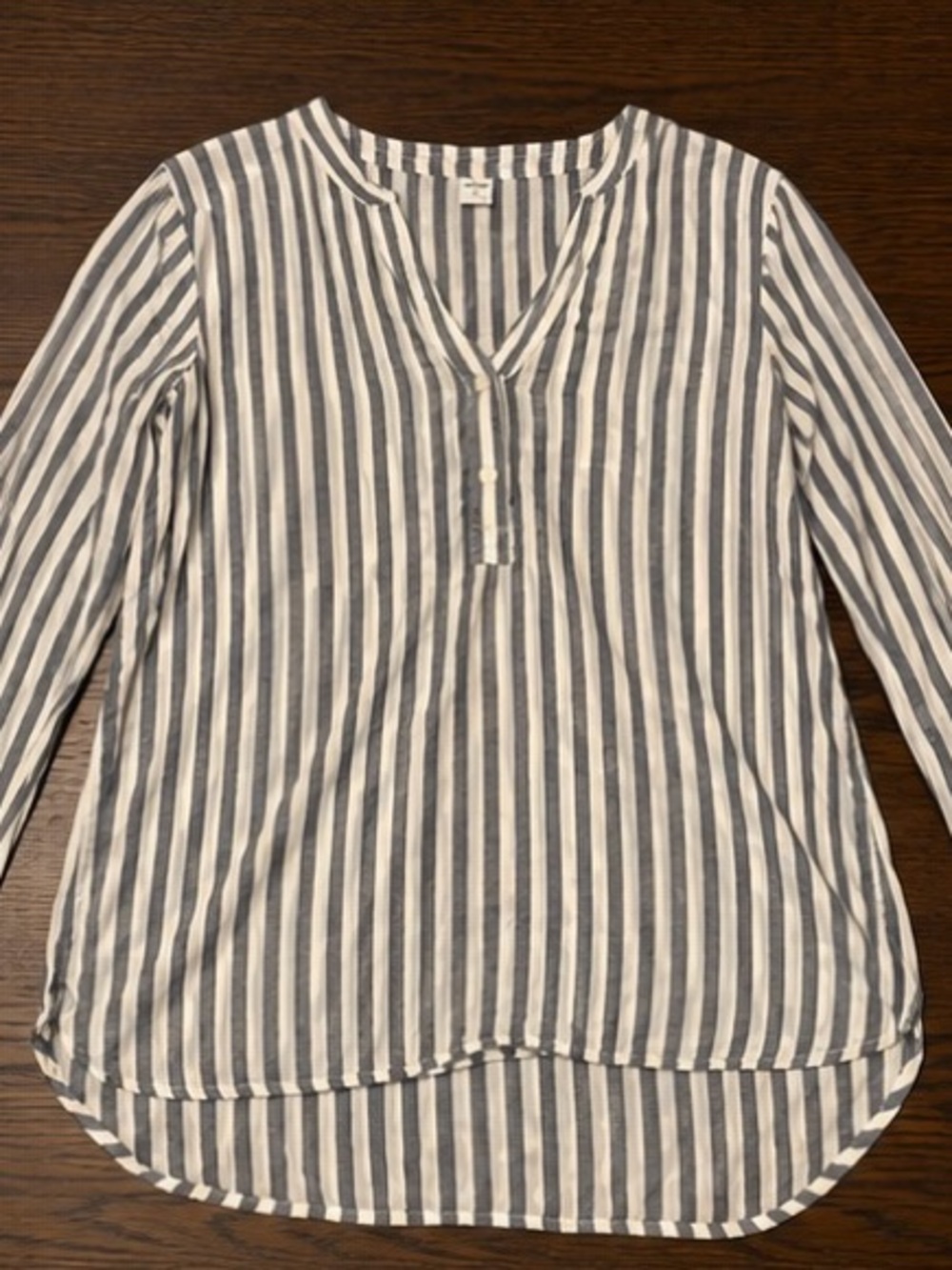 Old Navy Striped Popover Blouse Long Sleeve Size M